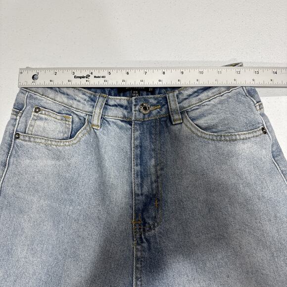 Missguided Womens Jeans Sz 2L High Rise Straight Leg Light Wash Blue Denim Pants - Picture 9 of 15